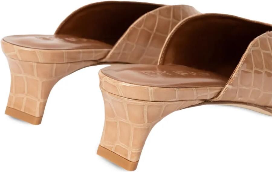 BY FAR Babylady muiltjes met krokodillen-reliëf Beige - Foto 4