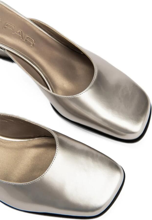 BY FAR Caroo sculpted-wedge mules Zilver - Foto 4