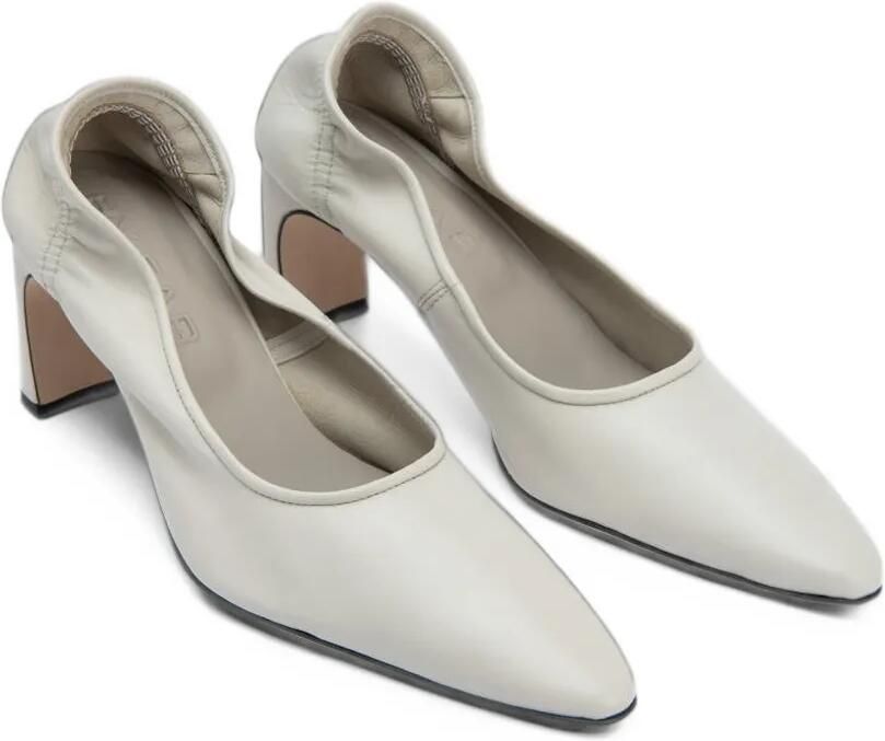 BY FAR Carre 89 leather pumps Wit - Foto 4