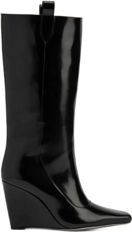 BY FAR Drama knee-high boots Zwart