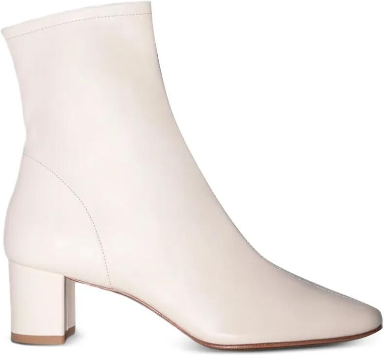 BY FAR Enkellaarzen met ronde neus Beige