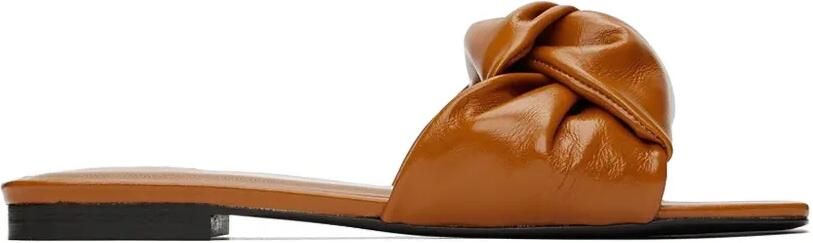 BY FAR Lima leren sandalen met geknoopt detail Bruin