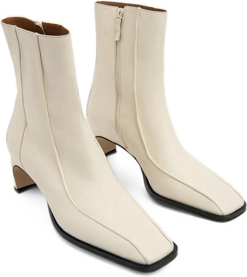 BY FAR Nieves square-toe ankle boots Wit - Foto 2