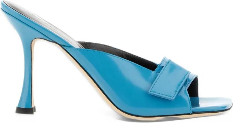 BY FAR Olivia heeled leather sandals Blauw