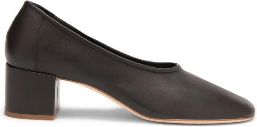 BY FAR Prudence leren pumps met hak Bruin