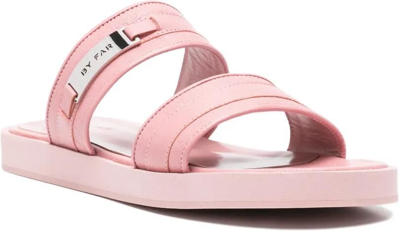 BY FAR Sandalen met logoplakkaat Roze