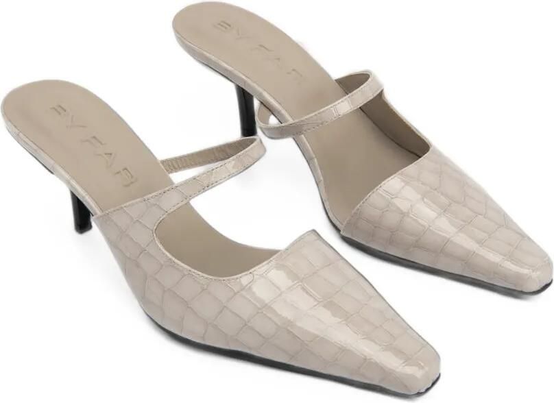 BY FAR Serena crocodile-effect mules Beige - Foto 4