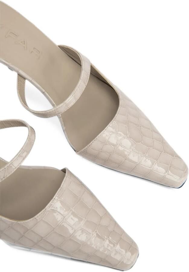 BY FAR Serena crocodile-effect mules Beige - Foto 2