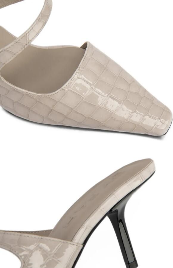 BY FAR Serena crocodile-effect mules Beige - Foto 3