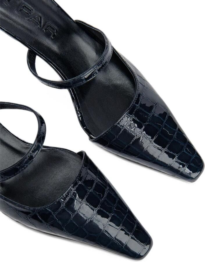 BY FAR Serena crocodile-embossed leather mules Blauw - Foto 2