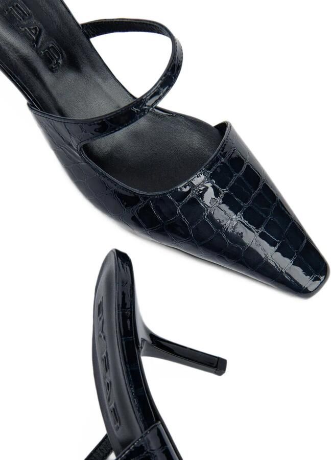 BY FAR Serena crocodile-embossed leather mules Blauw - Foto 3