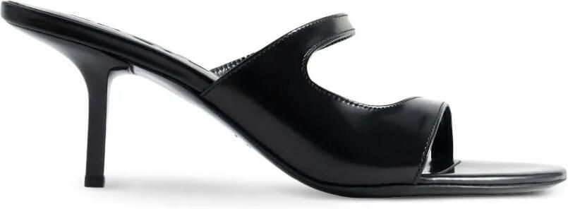 BY FAR Serena lakleren sandalen Zwart