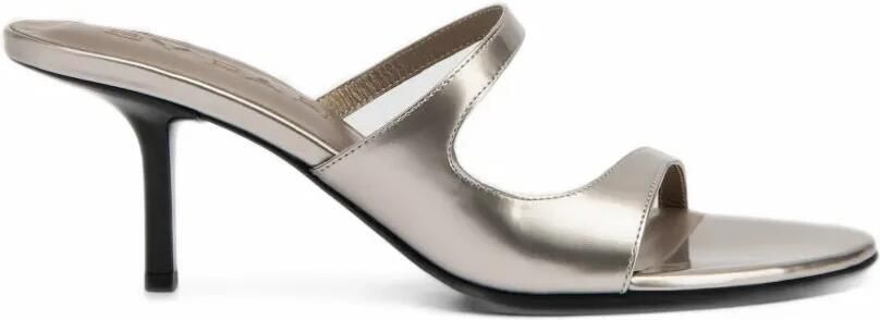 BY FAR Serena metallic-leather sandals Zilver