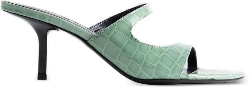 BY FAR Serena sandalen met krokodillen-reliëf Groen