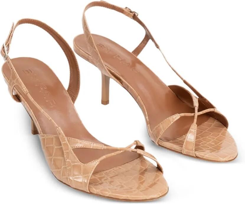 BY FAR Sierra sandalen met krokodillen-reliëf Beige - Foto 5