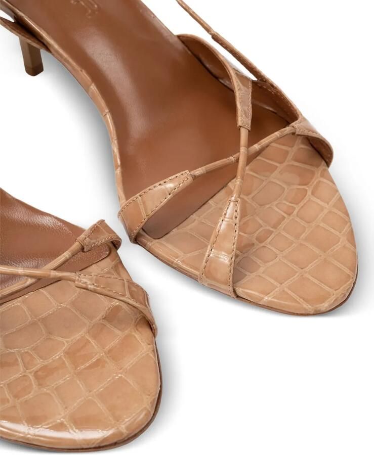 BY FAR Sierra sandalen met krokodillen-reliëf Beige - Foto 2