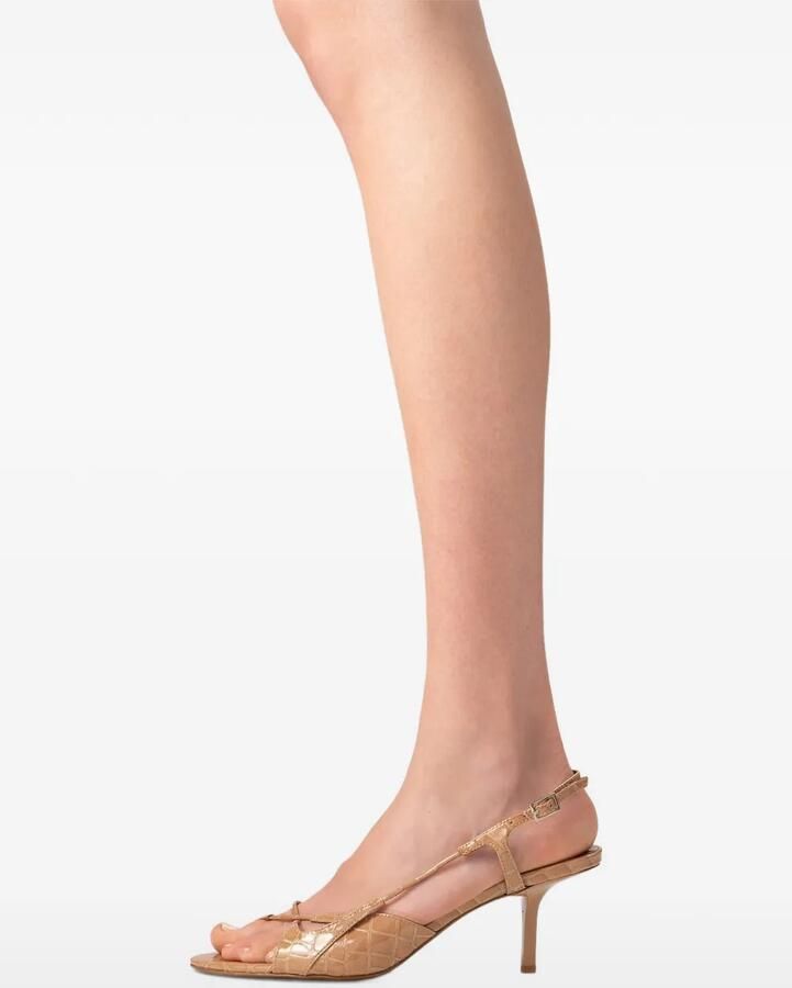 BY FAR Sierra sandalen met krokodillen-reliëf Beige - Foto 3