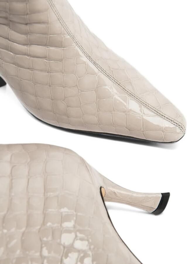 BY FAR Stevie 42 crocodile-embossed boots Beige - Foto 4