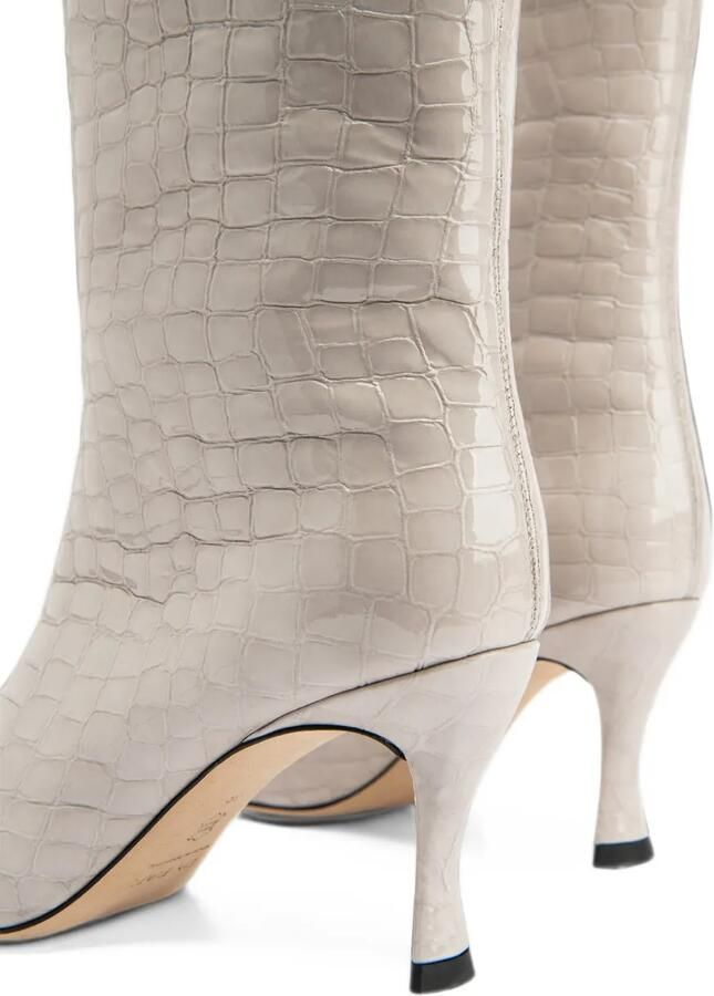 BY FAR Stevie 42 crocodile-embossed boots Beige - Foto 3
