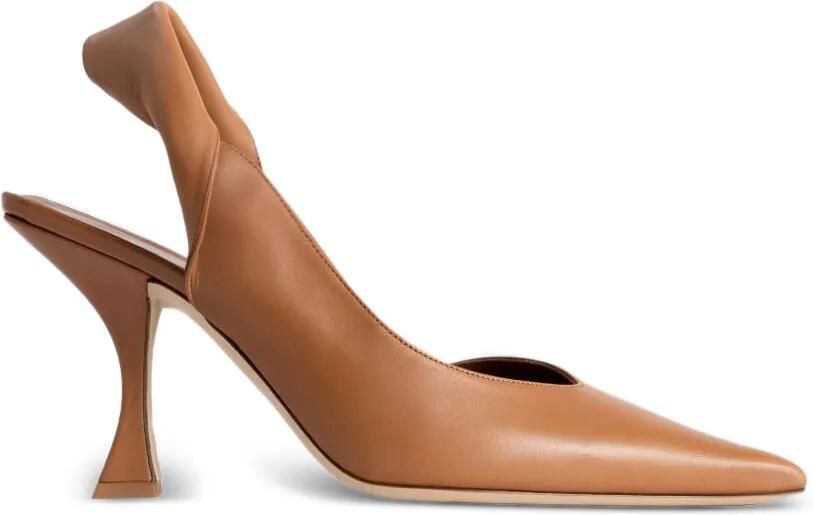 BY FAR Yasha gedraaide slingback pumps Bruin