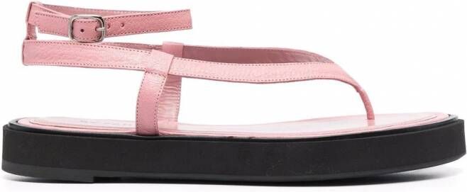 BY FAR Cece sandalen van bewerkt leer Roze