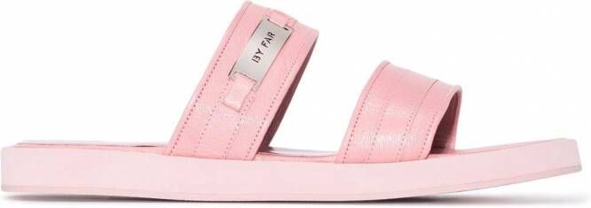 BY FAR Easy leren sandalen Roze