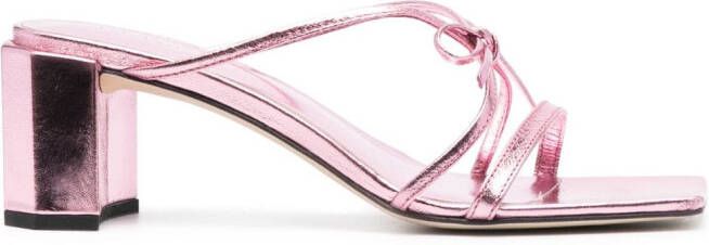 BY FAR Metallic muiltjes Roze