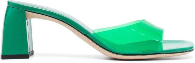 BY FAR Romy sandalen met doorzichtig bandjes Groen