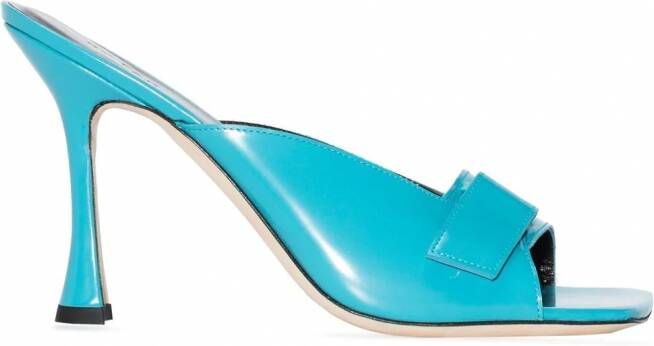 BY FAR Stiletto sandalen met open neus Blauw