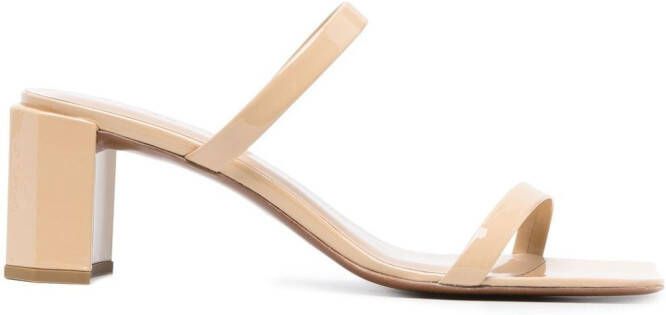 BY FAR Tanya Kraft gelakte sandalen Beige