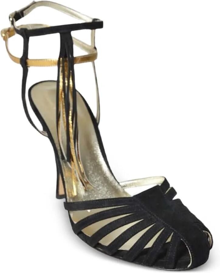 CABECEO Mina gevlochten sandalen met hak Zwart - Foto 3