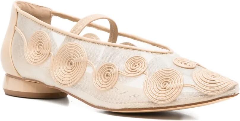 CAFèNOIR Ballerina's met geborduurde spiraal Beige - Foto 2