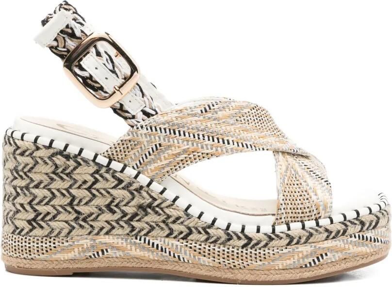 CAFèNOIR Geweven espadrilles met gekruiste bandjes Beige
