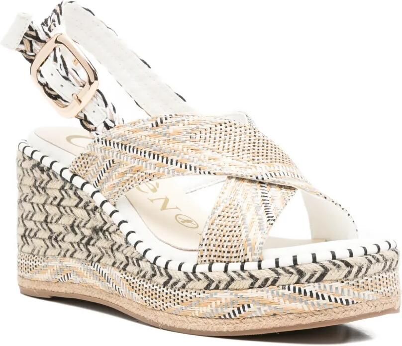 CAFèNOIR Geweven espadrilles met gekruiste bandjes Beige - Foto 3