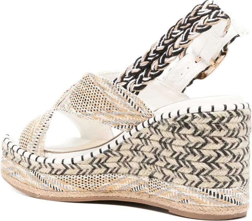 CAFèNOIR Geweven espadrilles met gekruiste bandjes Beige - Foto 2