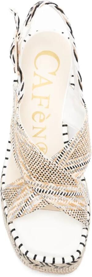 CAFèNOIR Geweven espadrilles met gekruiste bandjes Beige - Foto 4