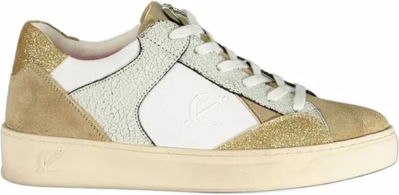 CAFèNOIR Sneakers met gebarsten effect en glitter-vlakken Wit