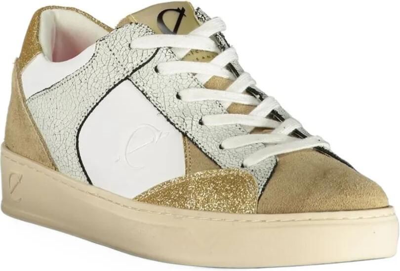 CAFèNOIR Sneakers met gebarsten effect en glitter-vlakken Wit - Foto 2