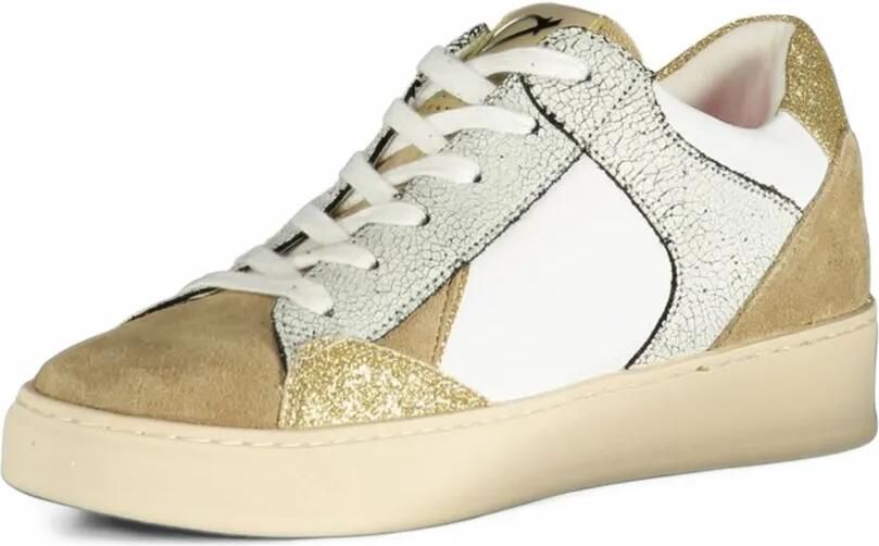 CAFèNOIR Sneakers met gebarsten effect en glitter-vlakken Wit - Foto 3