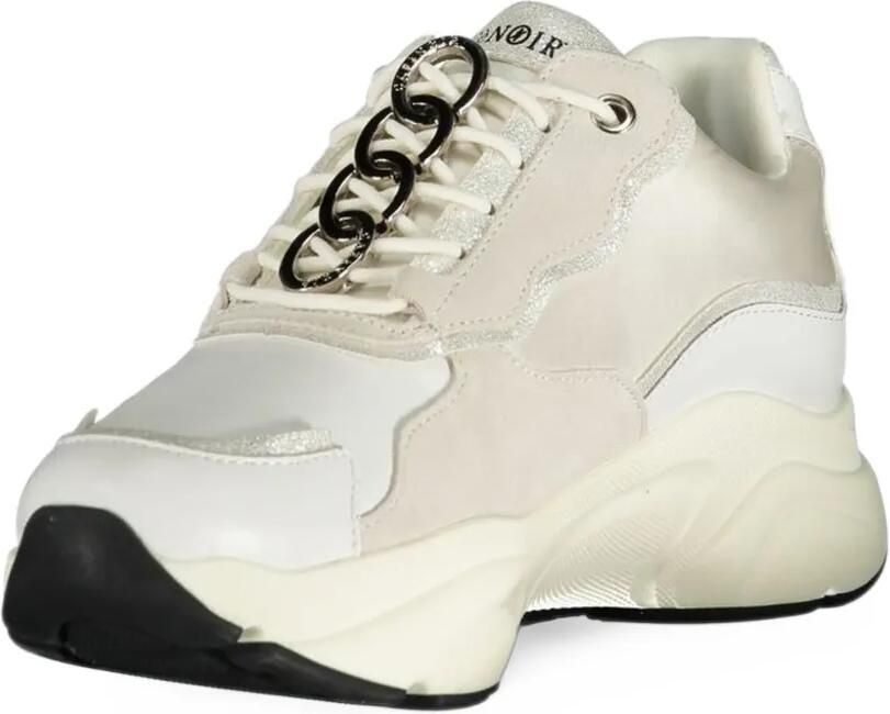 CAFèNOIR Sneakers met logoprint en schakelketting Wit