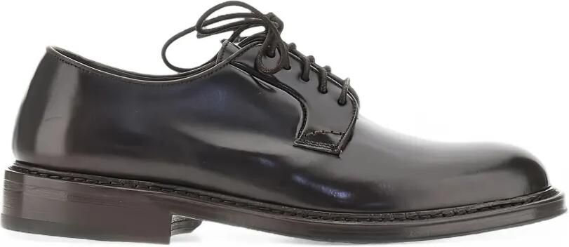 CALCE Gepolijste leren derby schoenen Bruin