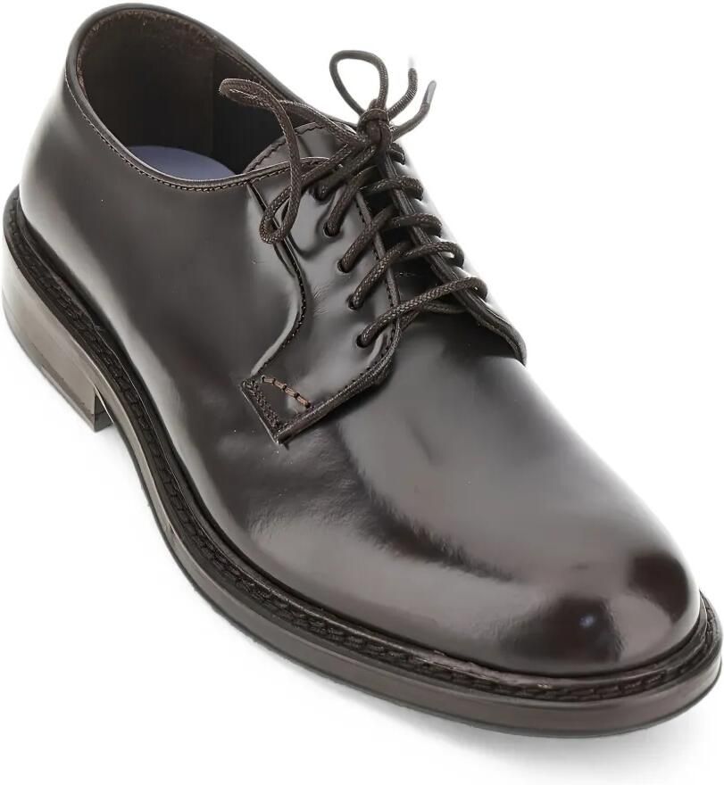 CALCE Gepolijste leren derby schoenen Bruin - Foto 2