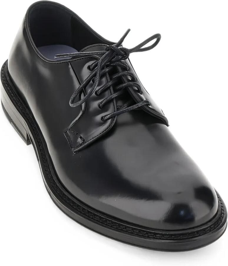 CALCE Gepolijste leren derby schoenen Zwart - Foto 2