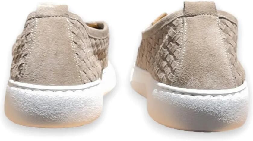 CALCE Geweven sneakers van suède Beige - Foto 3