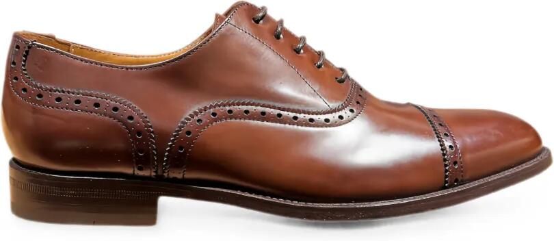 CALCE Leren Oxford schoenen met brogue-detail Bruin