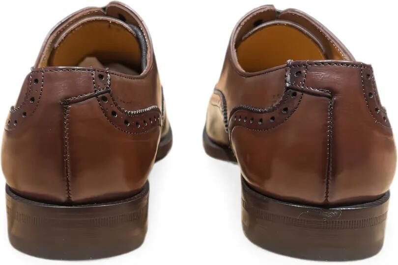 CALCE Leren Oxford schoenen met brogue-detail Bruin - Foto 3