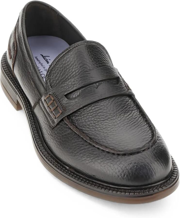 CALCE Loafers van bewerkt leer Bruin - Foto 2