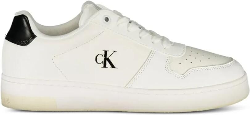 Calvin Klein Bewerkte sneakers met logopatch Wit