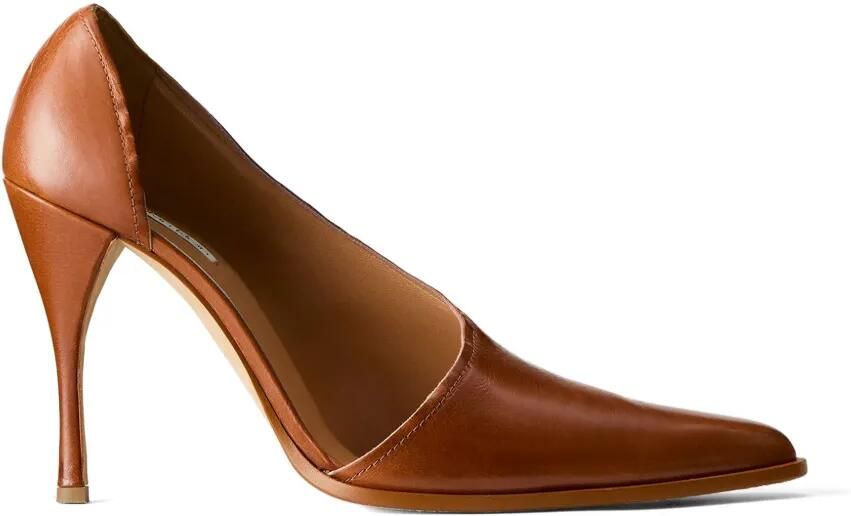 Calvin Klein d'Orsay pumps met puntige neus Bruin