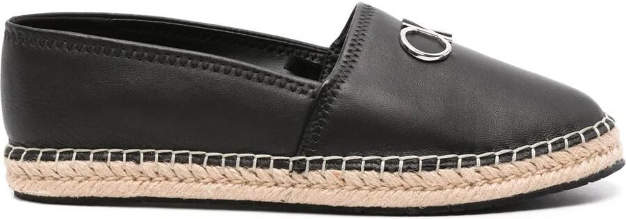 Calvin Klein Espadrilles met logoplakkaat Zwart